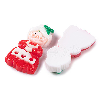 Christmas Decorations Theme Opaque Resin Decoden Cabochons RESI-Z026-01R-1