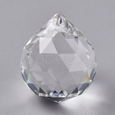 Transparent K9 Glass Pendants GLAA-WH0015-35H-1