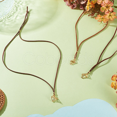 3Pcs Faux Suede Macrame Pouch Pendant Necklaces NJEW-TAC0051-01-1