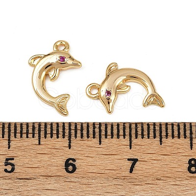 Brass Micro Pave Clear Cubic Zirconia Charms KK-B137-01G-1
