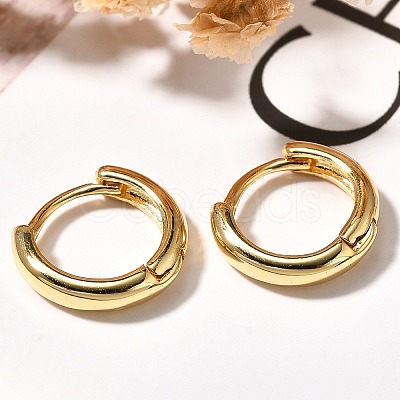 Rack Plating Ring Brass Hoop Earrings for Women EJEW-C125-09G-1