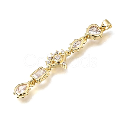 Brass Micro Pave Clear Cubic Zirconia Big Pendants KK-E802-18G-B-1
