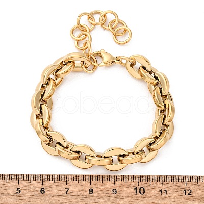 304 Stainless Steel Oval Link Chain Bracelets for Women BJEW-Z128-01G-02-1