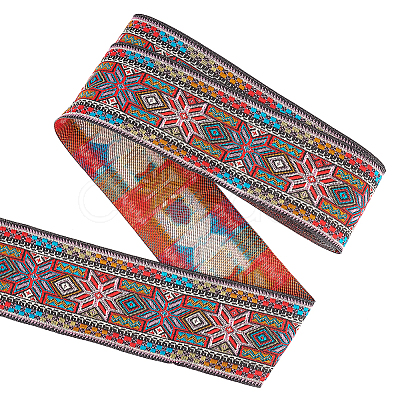 Ethnic Style Embroidery Polyester Ribbons OCOR-WH0079-40B-1