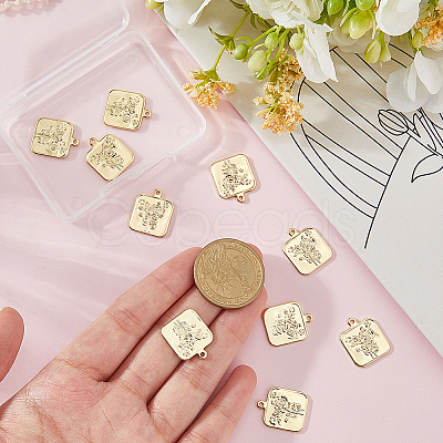 10Pcs Brass Pendants KK-BBC0023-76-1