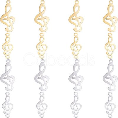 8Pcs 201 Stainless Steel Links & 8Pcs 201 Stainless Steel Pendants STAS-UN0032-38-1