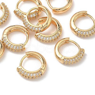 SHEGRACE Brass Micro Pave Cubic Zirconia Huggie Hoop Earrings XGRQ4G233-669G-1
