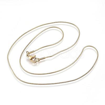 304 Stainless Steel Snake Chain Necklaces NJEW-D285-02G-1
