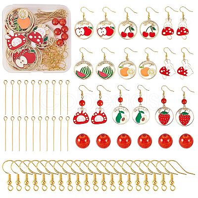 DIY Fruit & Rabbit Drop Earring Making Kit DIY-SZ0007-52-1