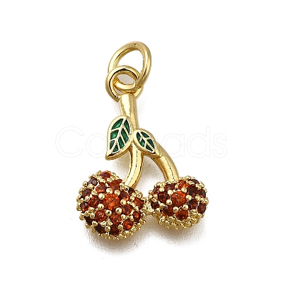 Brass Micro Pave Clear Cubic Zirconia Pendants ZIRC-I070-036G-1