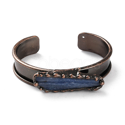 Natural Kyanite Open Cuff Bangles BJEW-A015-01R-1