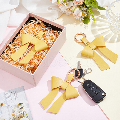 PU Leather Keychains KEYC-WH0029-129A-1