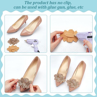 4Pcs 2 Colors Cloth Rhinestone Shoe Decorations FIND-FG0003-55-1