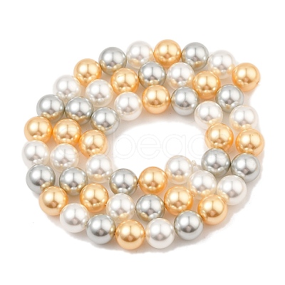 Baking Paint Pearlized Glass Pearl Round Bead Strands PEAR-H019-02C-06-1