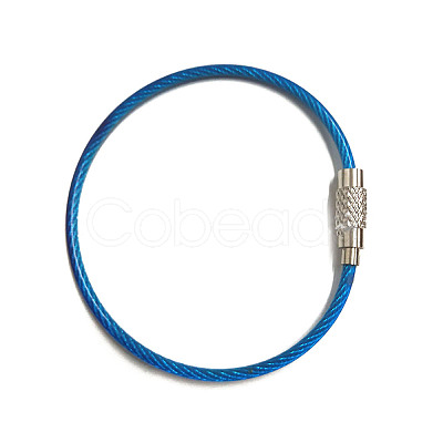Stainless Steel Cable Wire Keychain AJEW-YWC0004-01F-1
