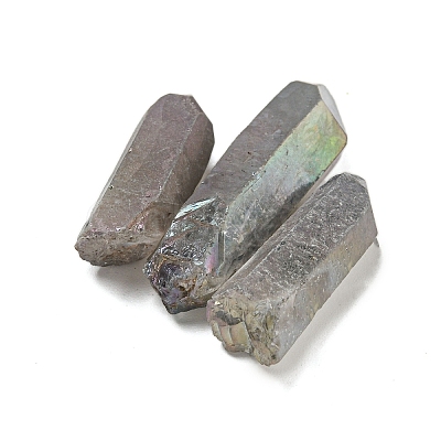 Electroplated Natural Quartz Crystal Graduated Beads Strands G-P315-A21-1