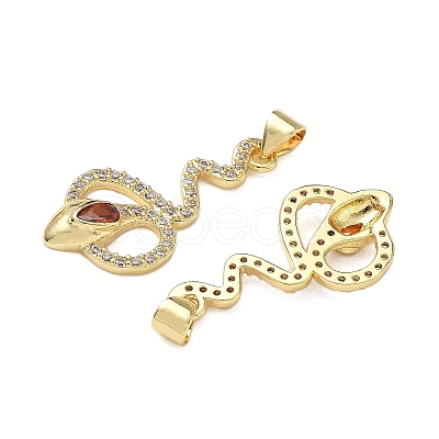 Brass Micro Pave Cubic Zirconia Pendants KK-L243-29G-04-1