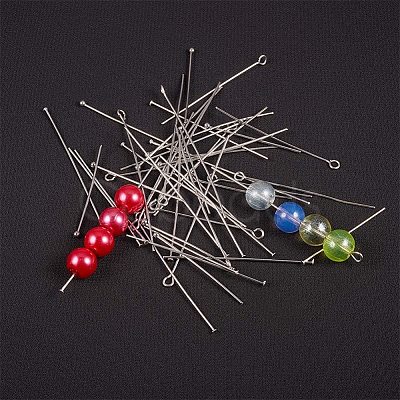 304 Stainless Steel Eye Pins/Head Pins/Ball Head pins STAS-PH0004-13P-1