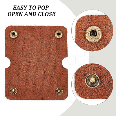 2Pcs 2 Colors Wide Imitation Leather Cable Keepers AJEW-GF0006-46-1