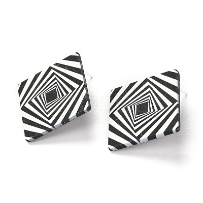 Resin Stud Earrings EJEW-I257-01E-1