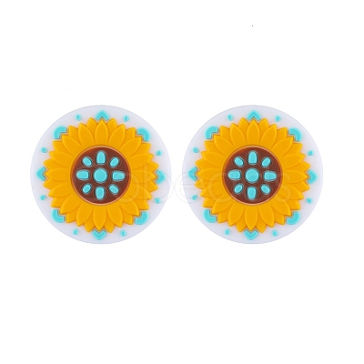 Flower Theme Silicone Focal Beads SIL-SZC0002-07A-1