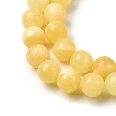 Natural Yellow Jade Beadd Strands X-G-A274-A01-8mm-1
