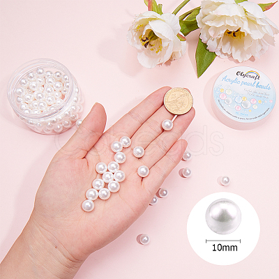 Eco-Friendly Plastic Imitation Pearl Beads MACR-OC0001-03-1