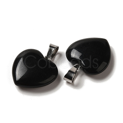Natural Obsidian Pendants G-Q438-24-1