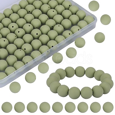 80Pcs Round Silicone Focal Beads SIL-SZ0001-24-32-1