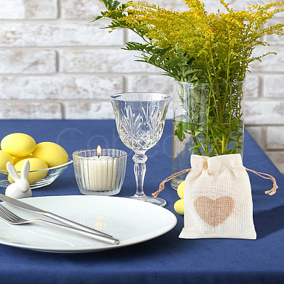 10Pcs 2 Colors Burlap Packing Pouches ABAG-LP0001-66-1