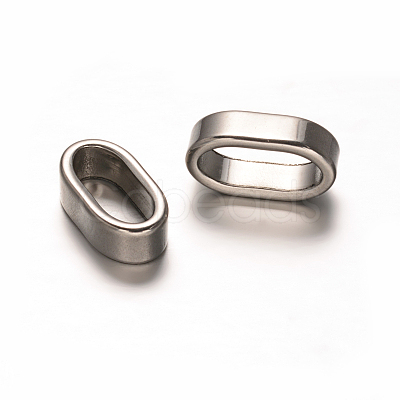 Oval 201 Stainless Steel Slide Charms STAS-D111-57-1
