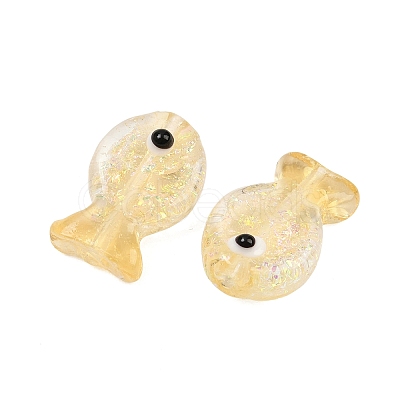 Handmade Foil Lampwork Fish Beads FOIL-Z001-01K-1