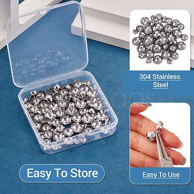360Pcs 3 Styles 316 Stainless Steel Spacer Beads STAS-TA0005-35-1