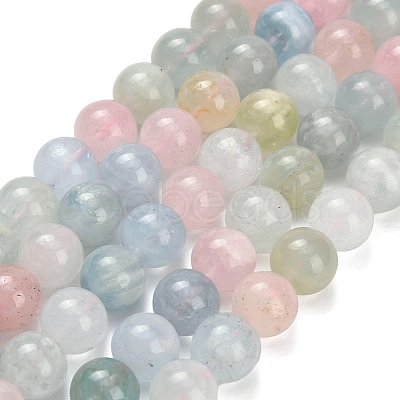 Natural Morganite Beads Strands G-H329-C10-10mm-A-1