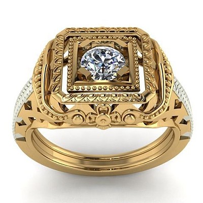 Square Alloy with Crystal Rhinestone Finger Rings FS-WG4A2D8-30-1