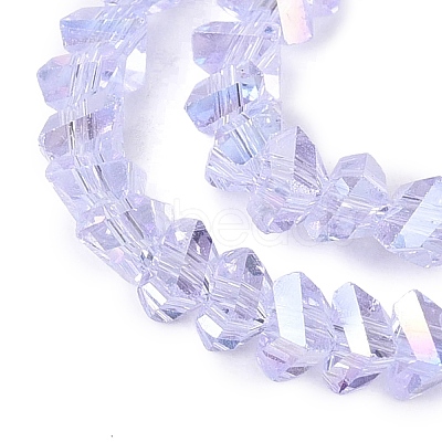 Electroplate Transparent Glass Beads Strands EGLA-Q139-01A-A23-1