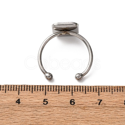 304 Stainless Steel Open Cuff Ring Components STAS-S134-01P-E01-1