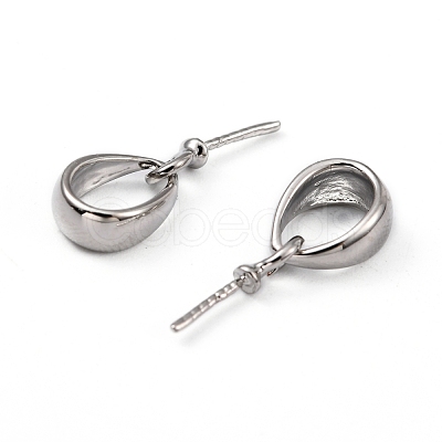 Brass Cup Pearl Peg Bails Pin Pendants KK-M156-02P-NR-1