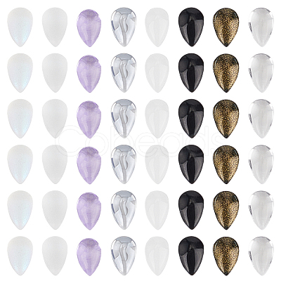 96Pcs 8 Colors Teardrop Glass Charms GLAA-HY0001-50B-1