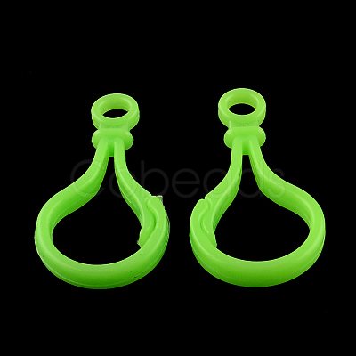 Opaque Solid Color Bulb Shaped Plastic Push Gate Snap Keychain Clasp Findings KY-R006-03-1