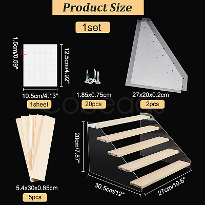 5-Tier Acrylic Action Figure Display Risers ODIS-WH0027-059C-1