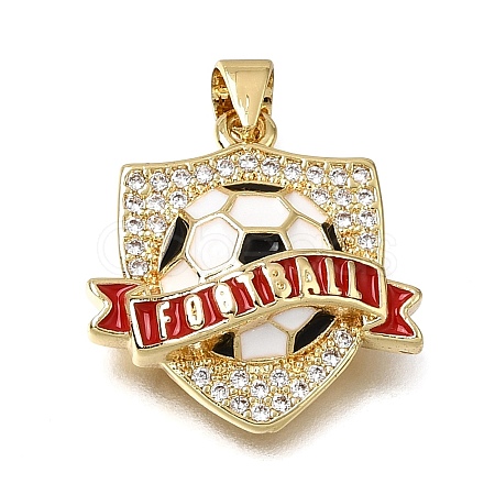 Brass Micro Pave Clear Cubic Zirconia Pendants KK-A303-23C-G-1