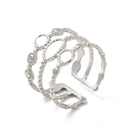 Tarnish Resistant 304 Stainless Steel Open Cuff Ring Findings STAS-E180-08P-1