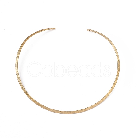 PVD Vacuum Plating 304 Stainless Steel Textured Wire Necklace Making STAS-B036-03G-1