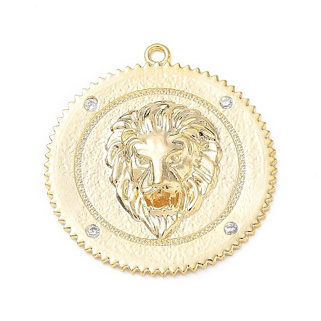 Brass Micro Pave Clear Cubic Zirconia Pendants KK-CBA3EDE-06G-A-1