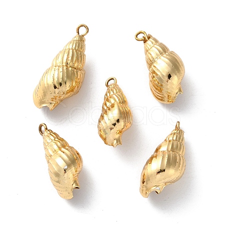 Electroplated Natural Conch Shell Pendants SSHEL-B002-01G-01-1