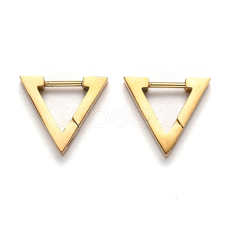 304 Stainless Steel Triangle Huggie Hoop Earrings STAS-H156-02C-G-1