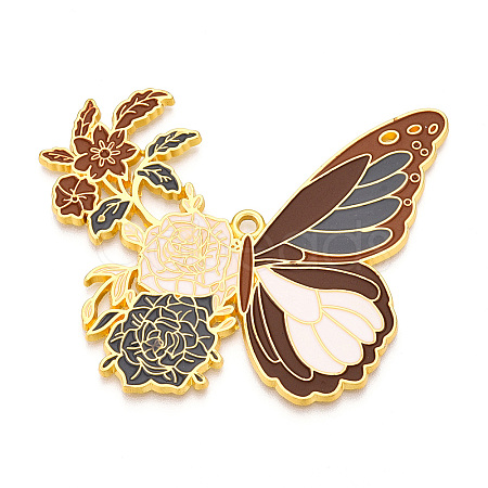 Rack Plating Alloy Enamel Big Pendants LS-ENAM-N056-399B-G-1
