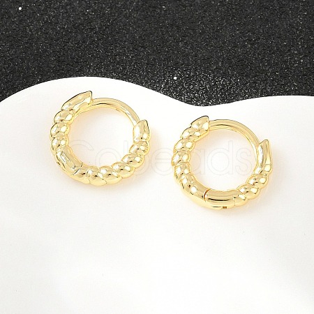 Brass Huggie Hoop Earrings KK-CBA8324-18E-G-1