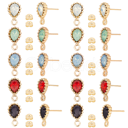 20Pcs 5 Color Alloy Stud Earring Finding DIY-OC0010-09-1